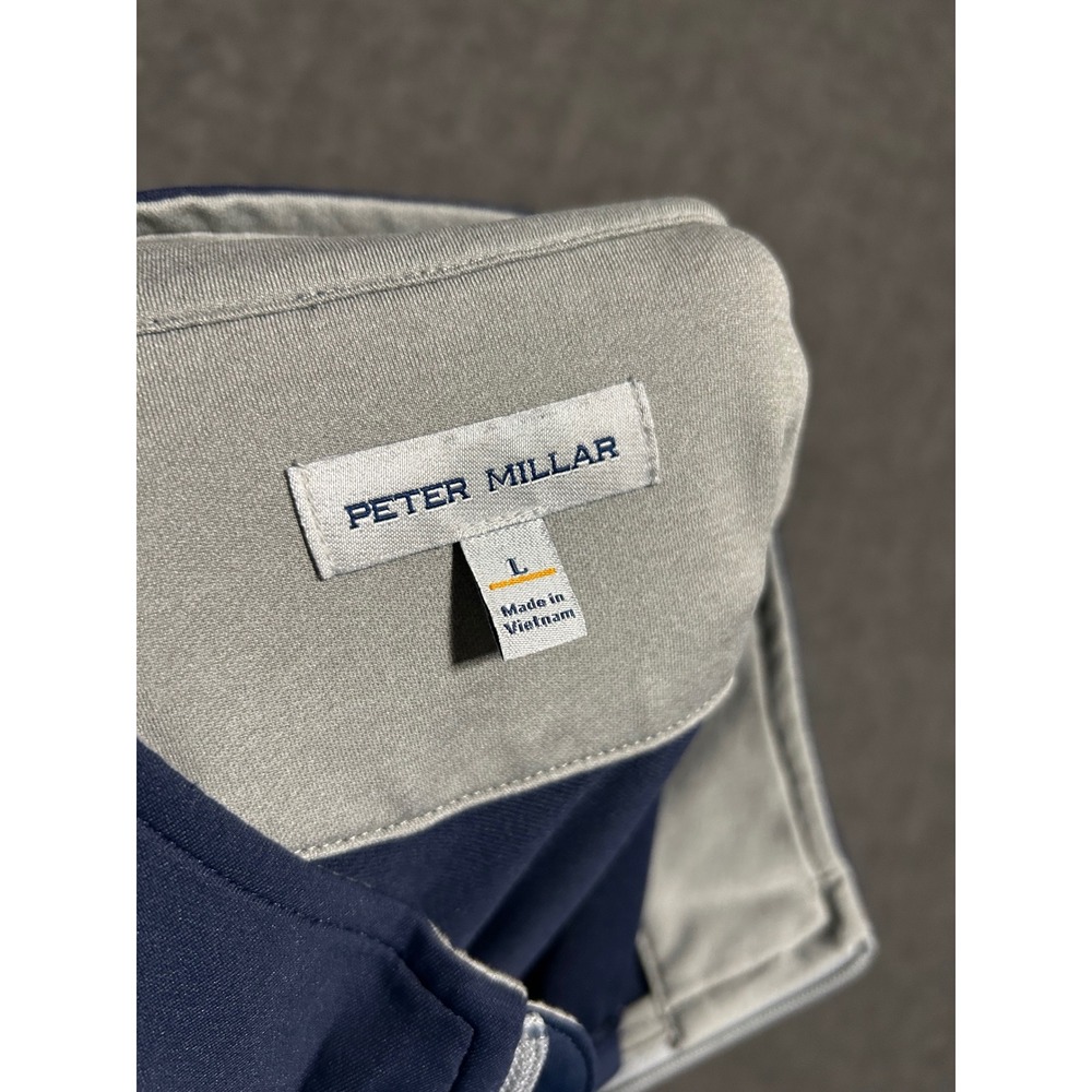 Peter Millar Vest Mens Large Blue Golf Galway Stretch Loop Terry 1/4 Zip - Picture 4 of 7